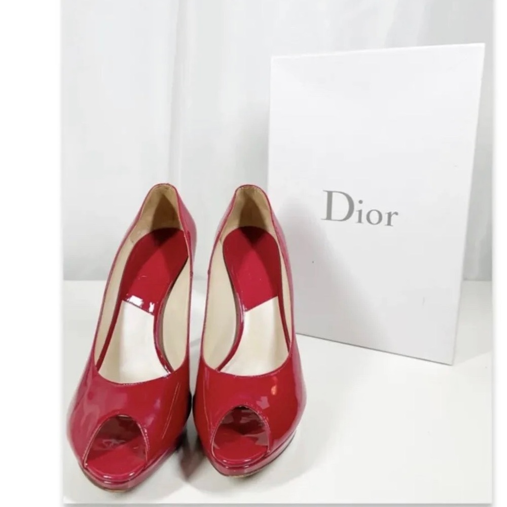 💎💎 COA Christian Dior Patent leather Red stiletto size 38.5 Made in Italy